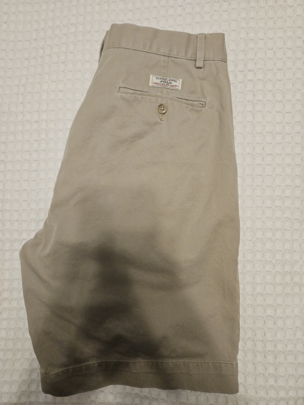Polo Ralph Lauren Men's Beige Cotton Chino Shorts Button Pockets Flat Front